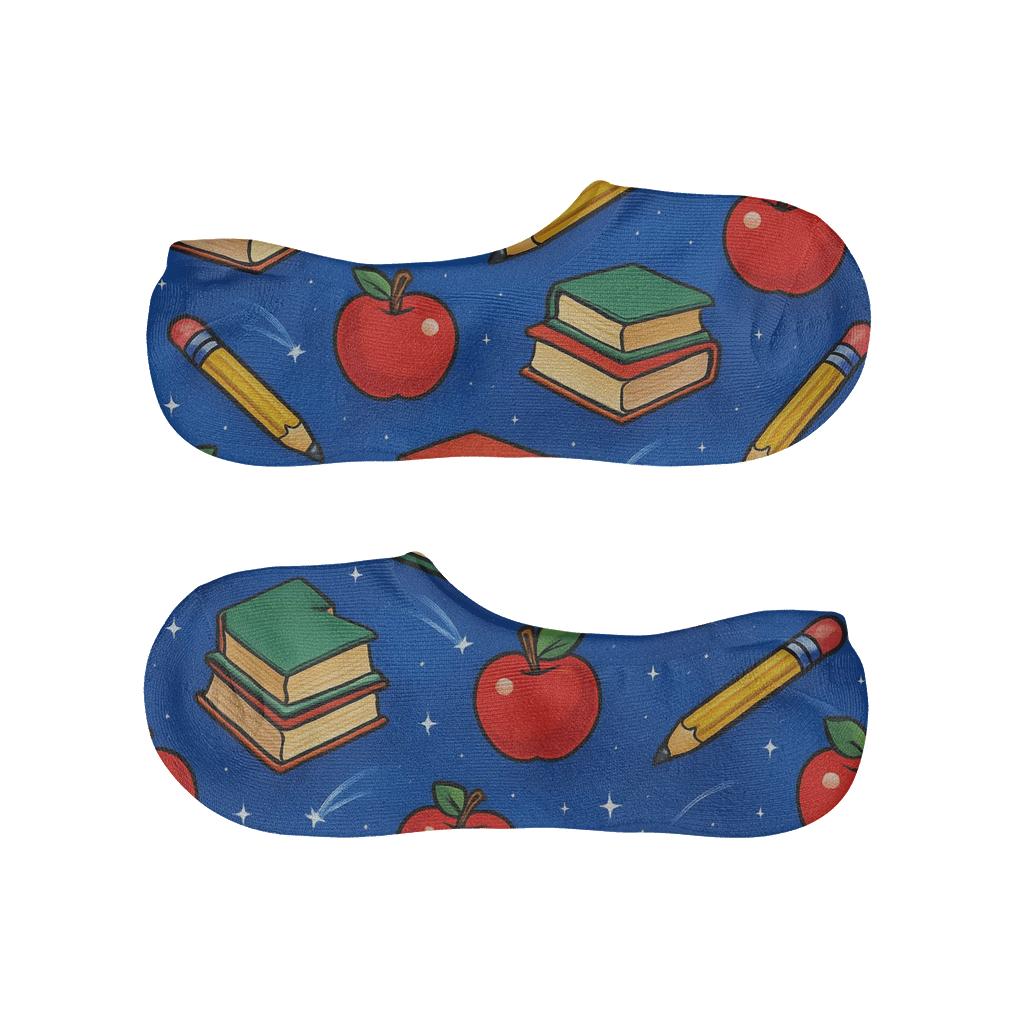 Galaxy Of Books And Stars For Teacher Celebration custom no-show socks