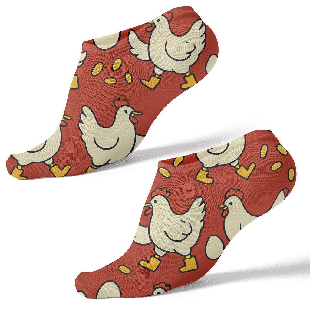 Chicken Barn Dance Stripe Pattern unique graphic ankle socks