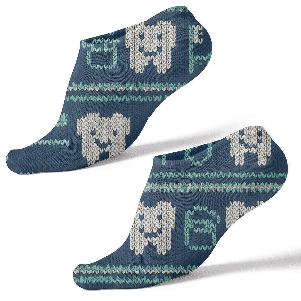 Dentist Knit Smile Row Pattern custom ankle socks