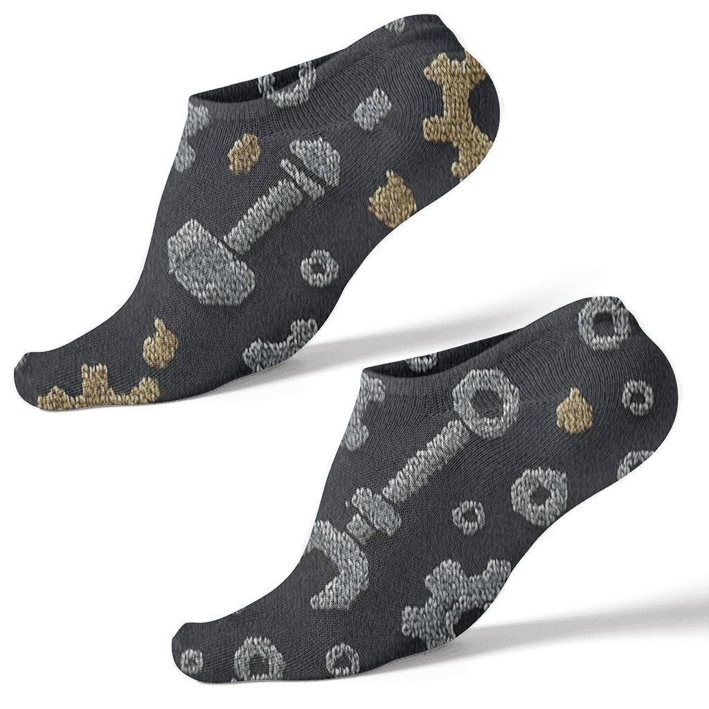 Mechanic Gear Parade Knit Illusion custom ankle socks