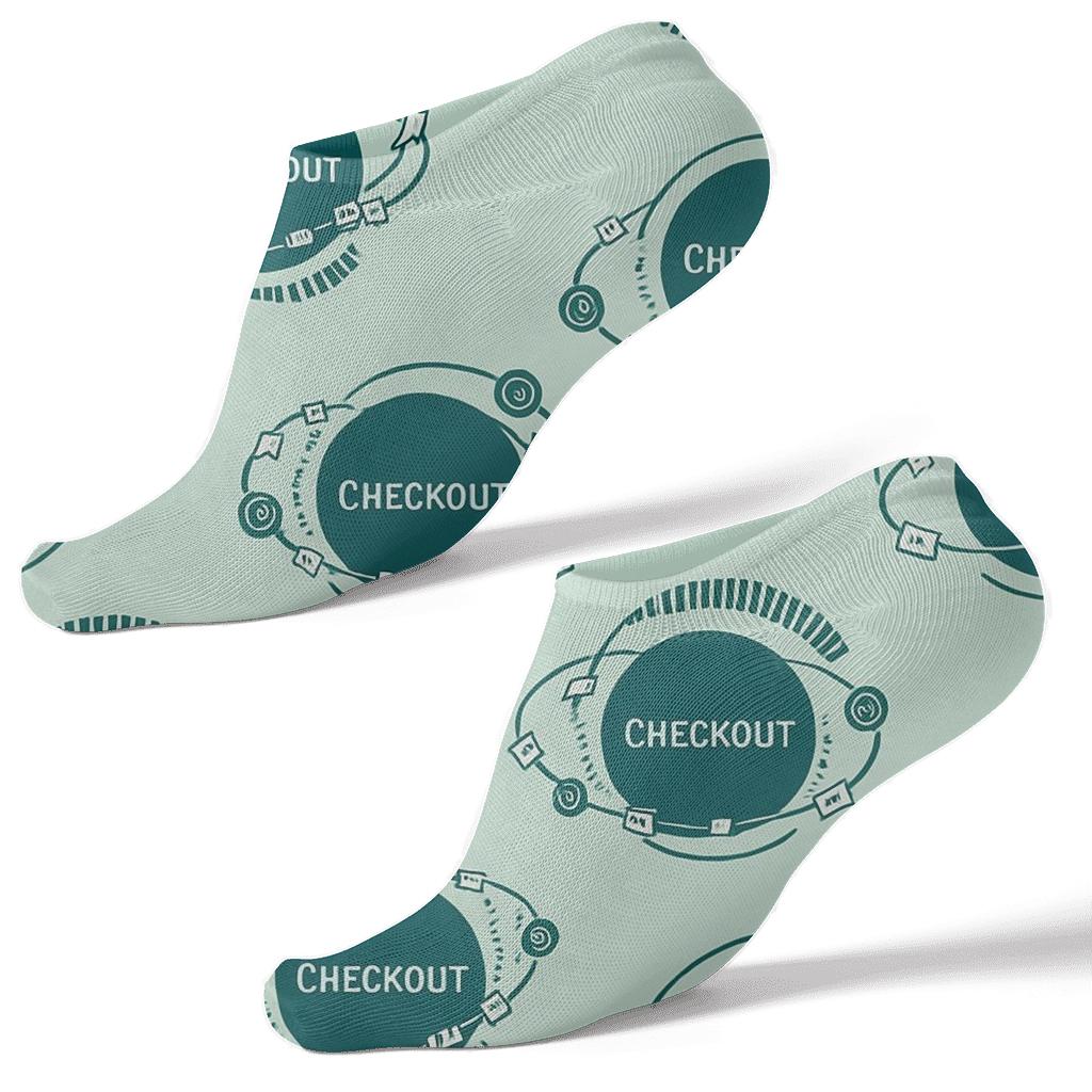 Barcode Orbits With Cashier Rings premium sports ankle socks