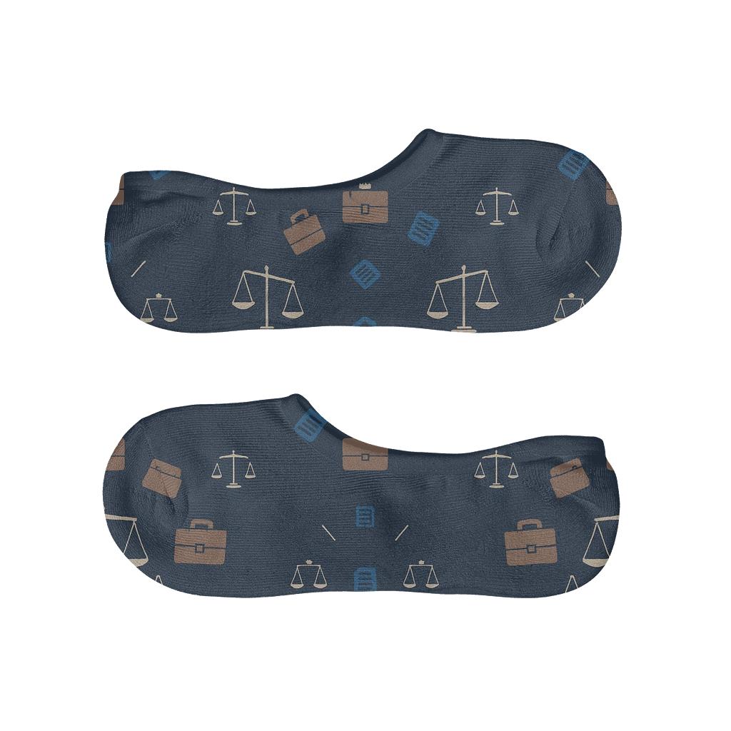 Scales And Briefcase Constellations Paralegal custom no-show socks