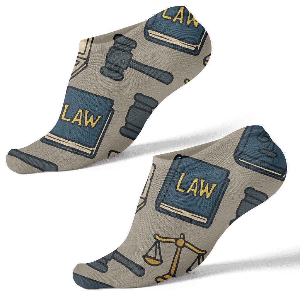 Courtroom Rhythm With Paralegal Motifs designer print ankle socks