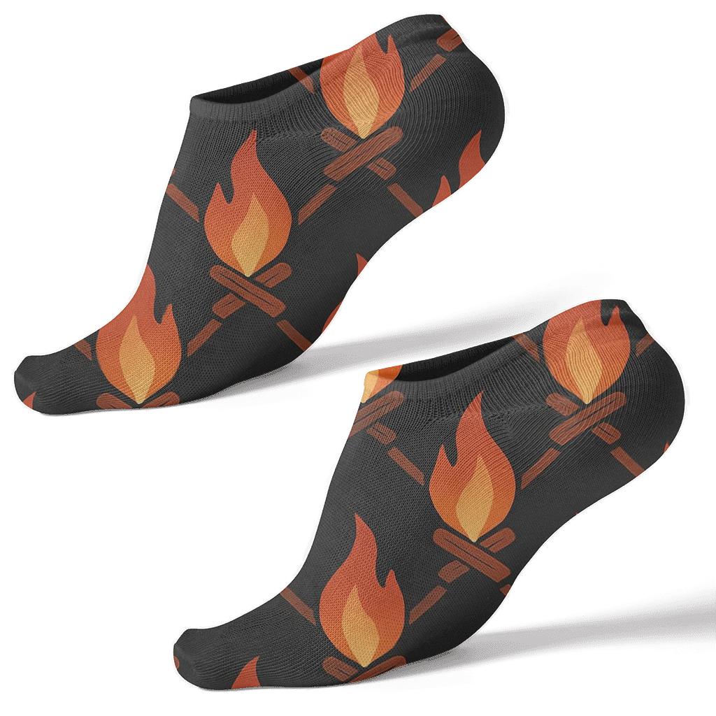 Fireplace Ember Lattice On Charcoal Ground personalized ankle socks