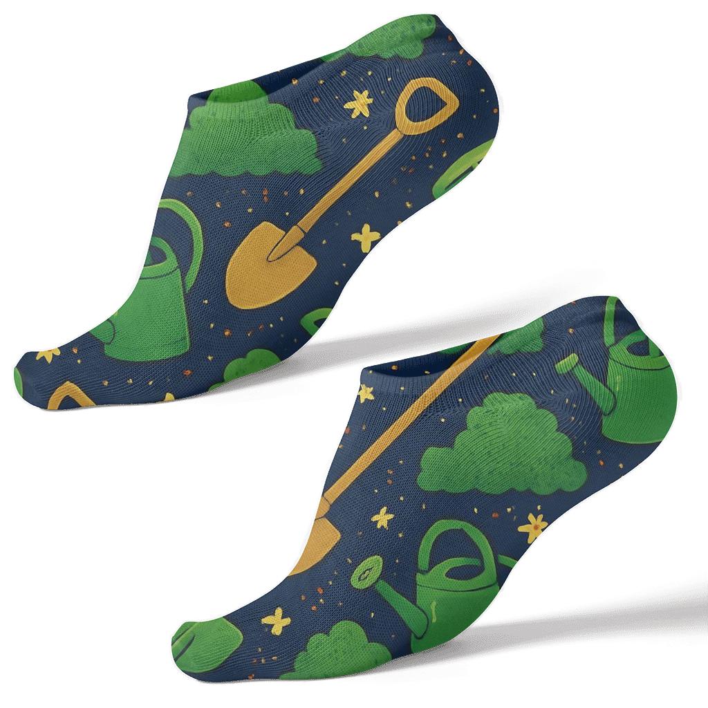 Landscaper Constellation Garden Grid custom ankle socks