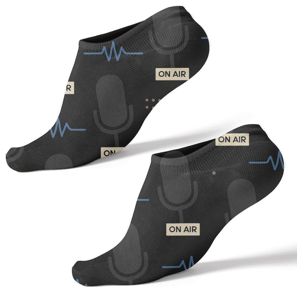 Midnight Studio Pattern Radio Host Edition designer print ankle socks
