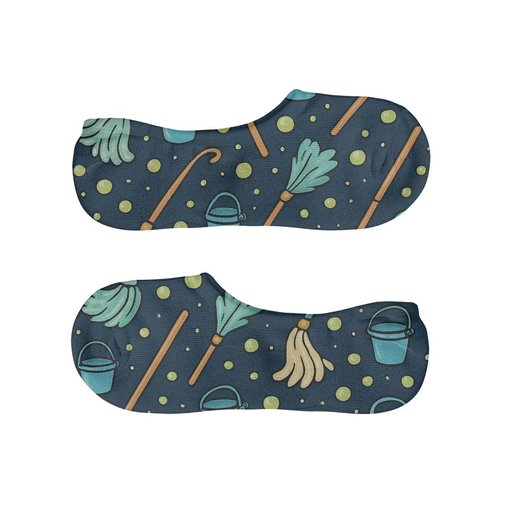Celestial Mop Dance With Housekeeper Stars designer printed no-show socks
