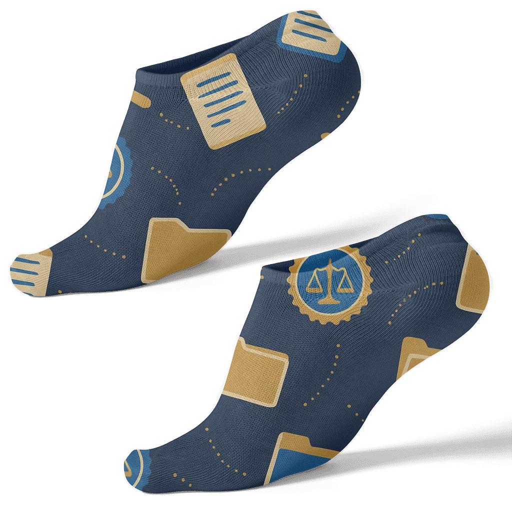 Court Clerk Celestial Docket Pattern stylish athletic ankle socks