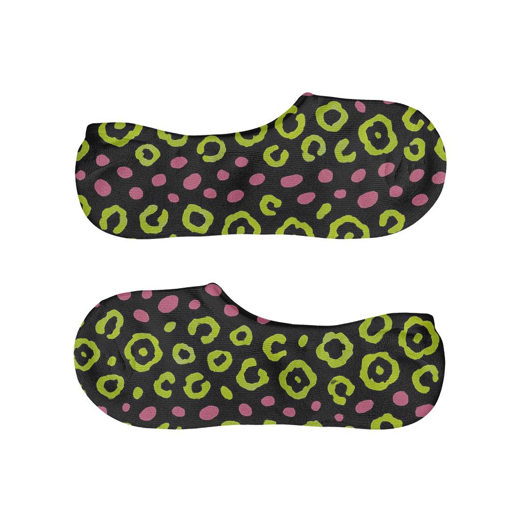 Neon Mirage Leopard Stripe Bands soft cotton no-show socks