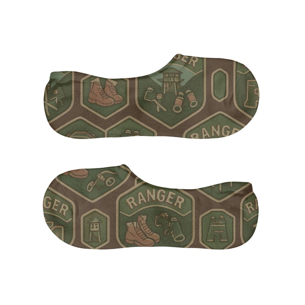 Celestial Badges Of Park Ranger Patrol designer printed no-show socks
