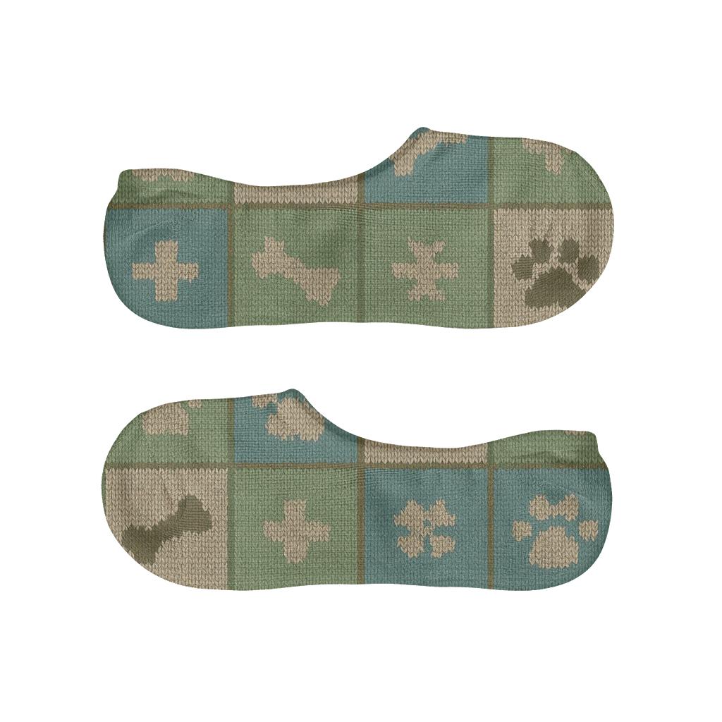 Veterinarian Patchwork Paw Knit Illusion personalized no-show socks