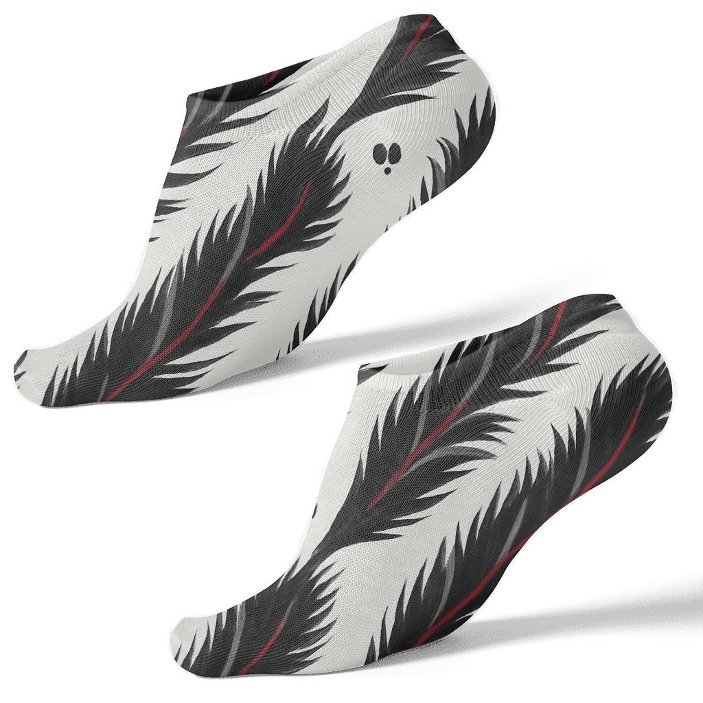 Crimson Accent Zebra Mane Cascade unique graphic ankle socks