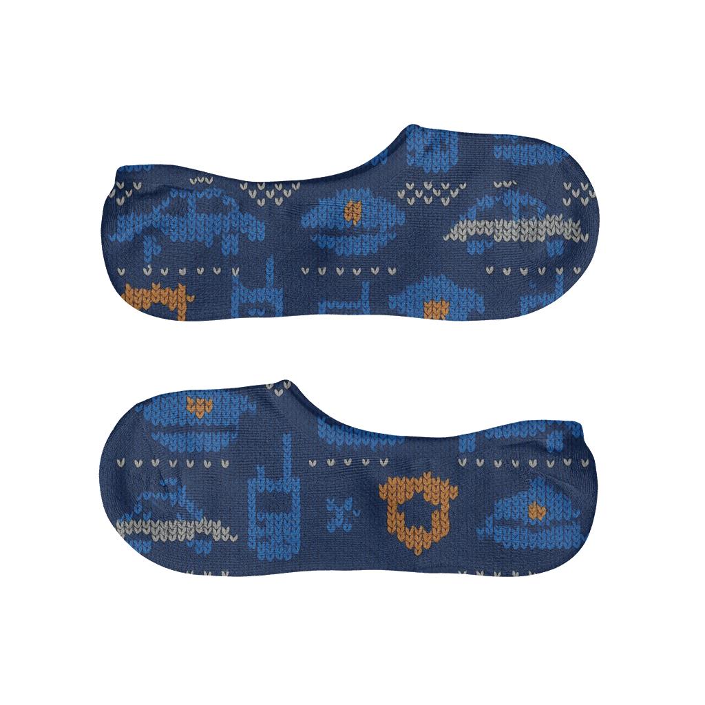 Security Guard Night Watch Knit Grid low cut no-show socks