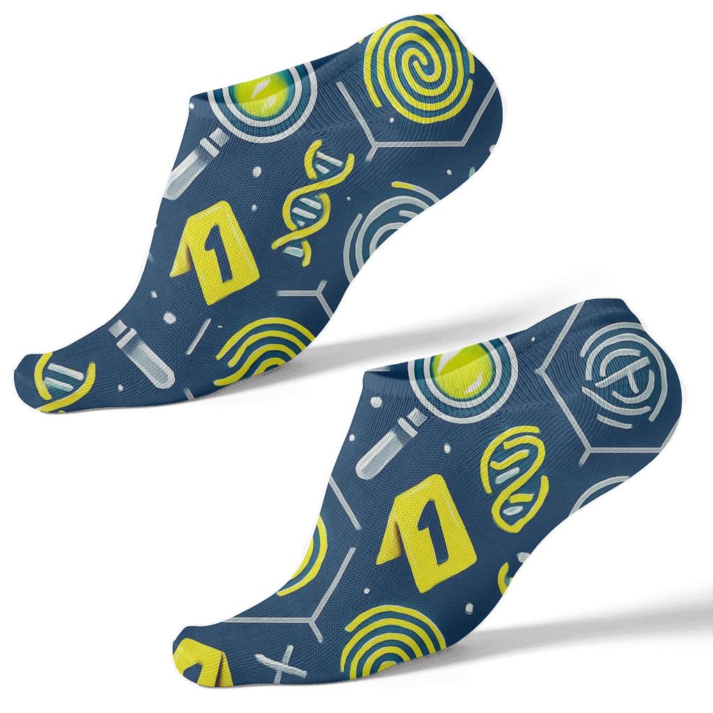 Celestial Evidence Lattice With Forensic Scientist Motifs custom ankle socks