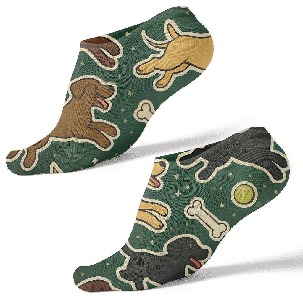 Stargazing Field With Labrador Retriever Playground Pattern soft everyday ankle socks