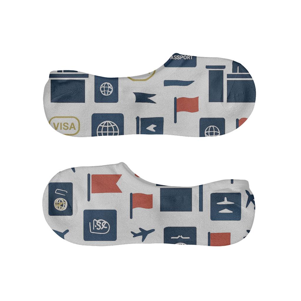 Airport Control Lattice With Immigration Officer Motifs soft cotton no-show socks