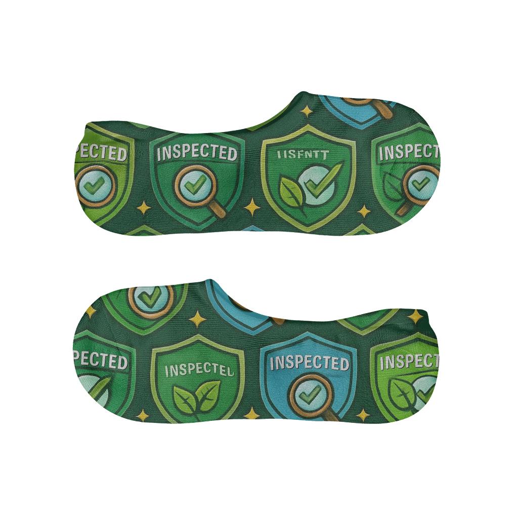 Environmental Inspector Badge Constellation Grid designer print no-show socks