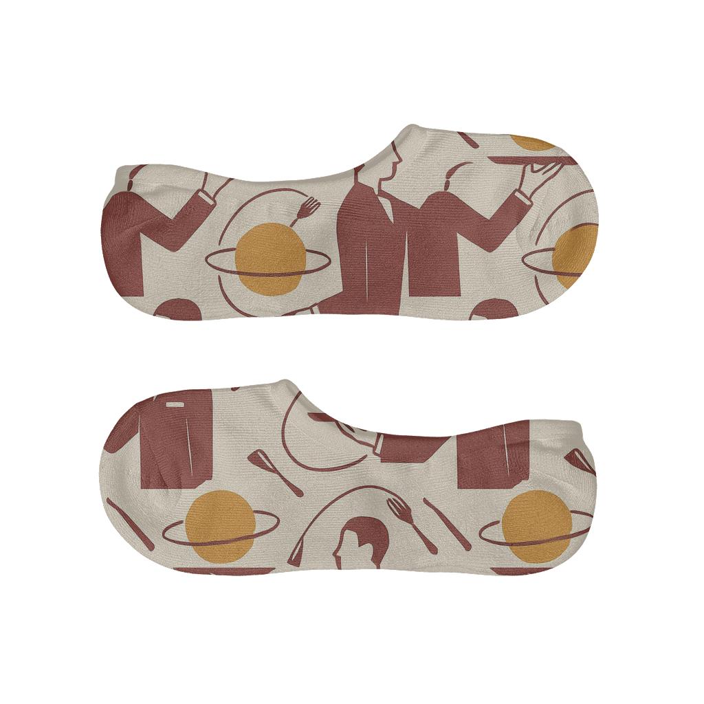 Celestial Tray Orbit Pattern Waiter anti-slip no-show socks