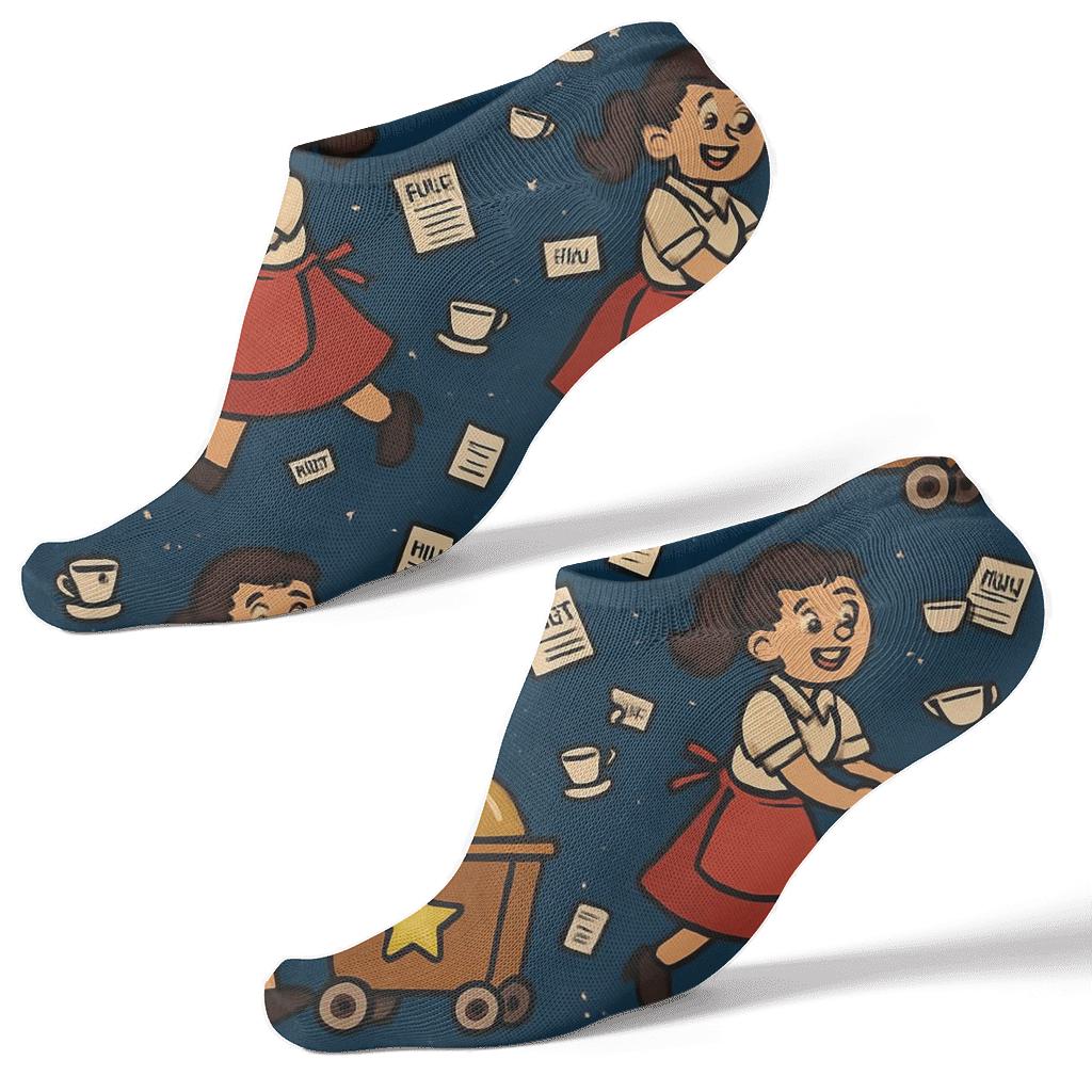 Starline Service Cart With Waitress Pattern custom ankle socks