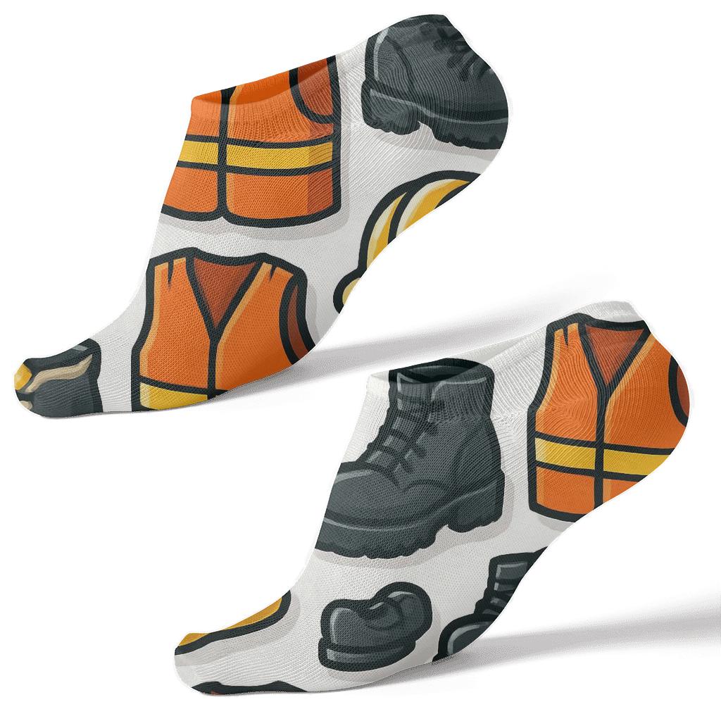 Starline Grid Of Construction Worker Helmets stylish athletic ankle socks