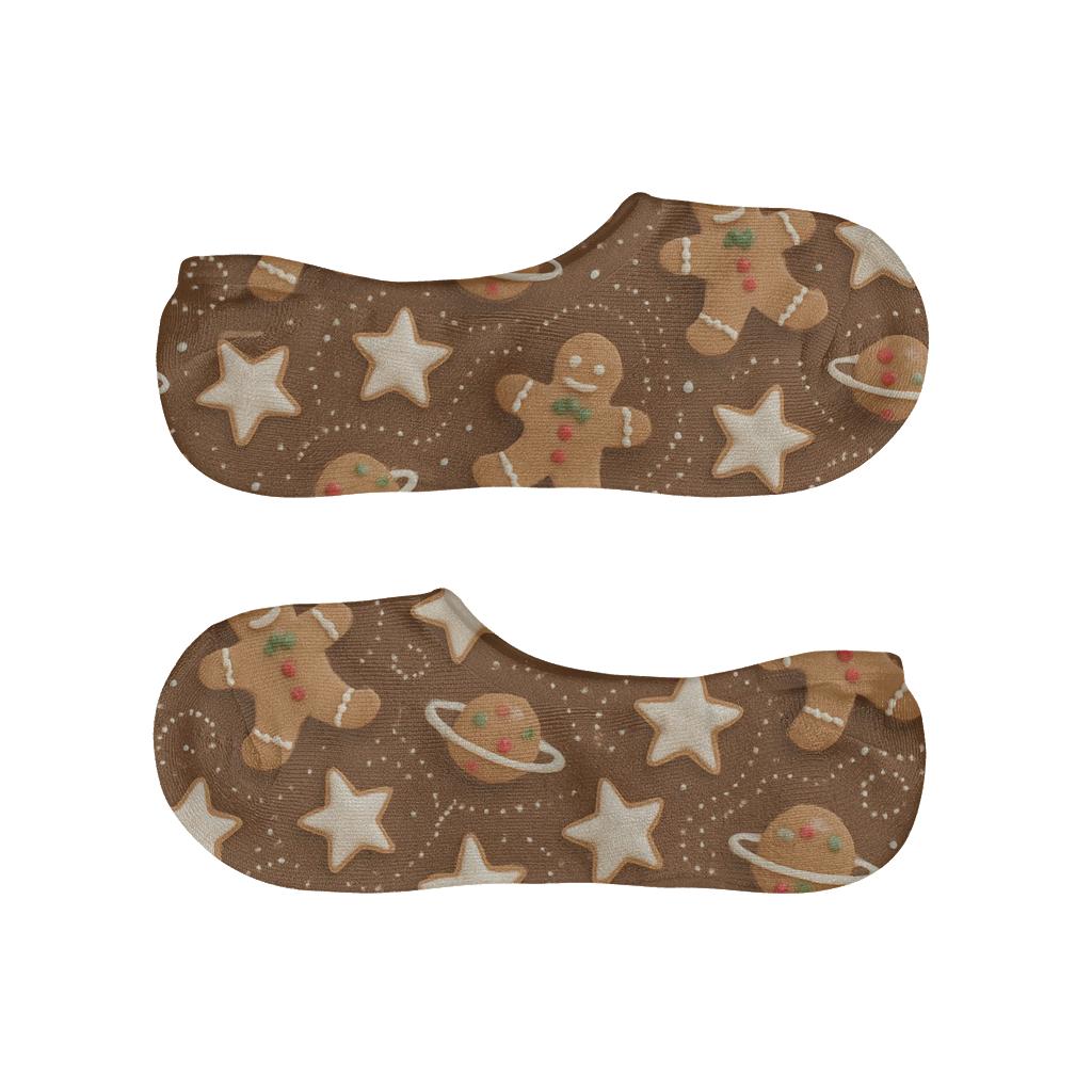 Gingerbread Galaxy Scatter Xmas personalized no-show socks