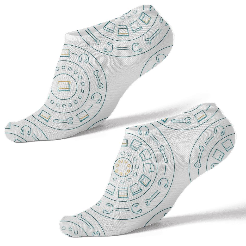 Circuit Halo With It Support Specialist Icons stylish athletic ankle socks