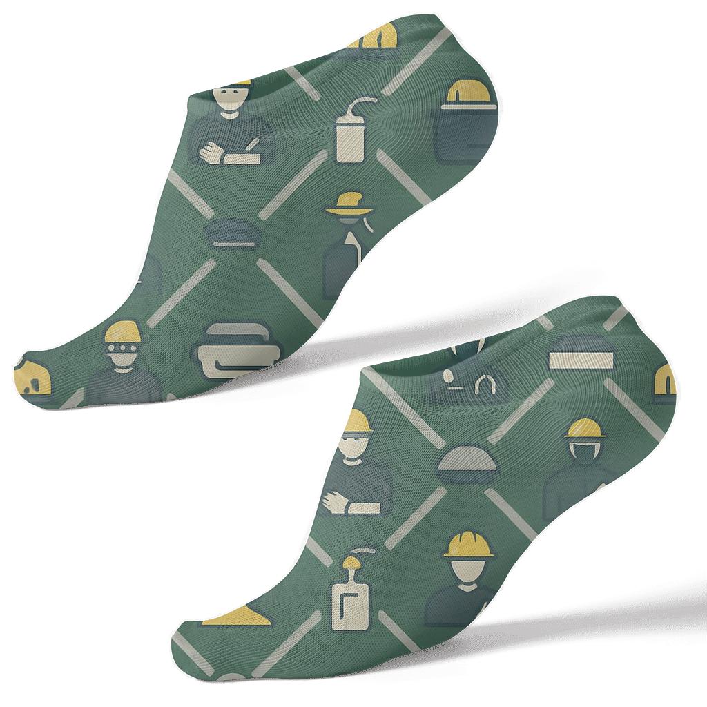 Hazmat Tool Lattice With Pest Control Technician Icons stylish athletic ankle socks