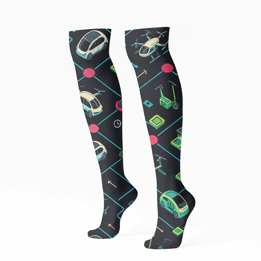 Neon Transit Grid 2025 Citystream stylish athletic knee-high socks