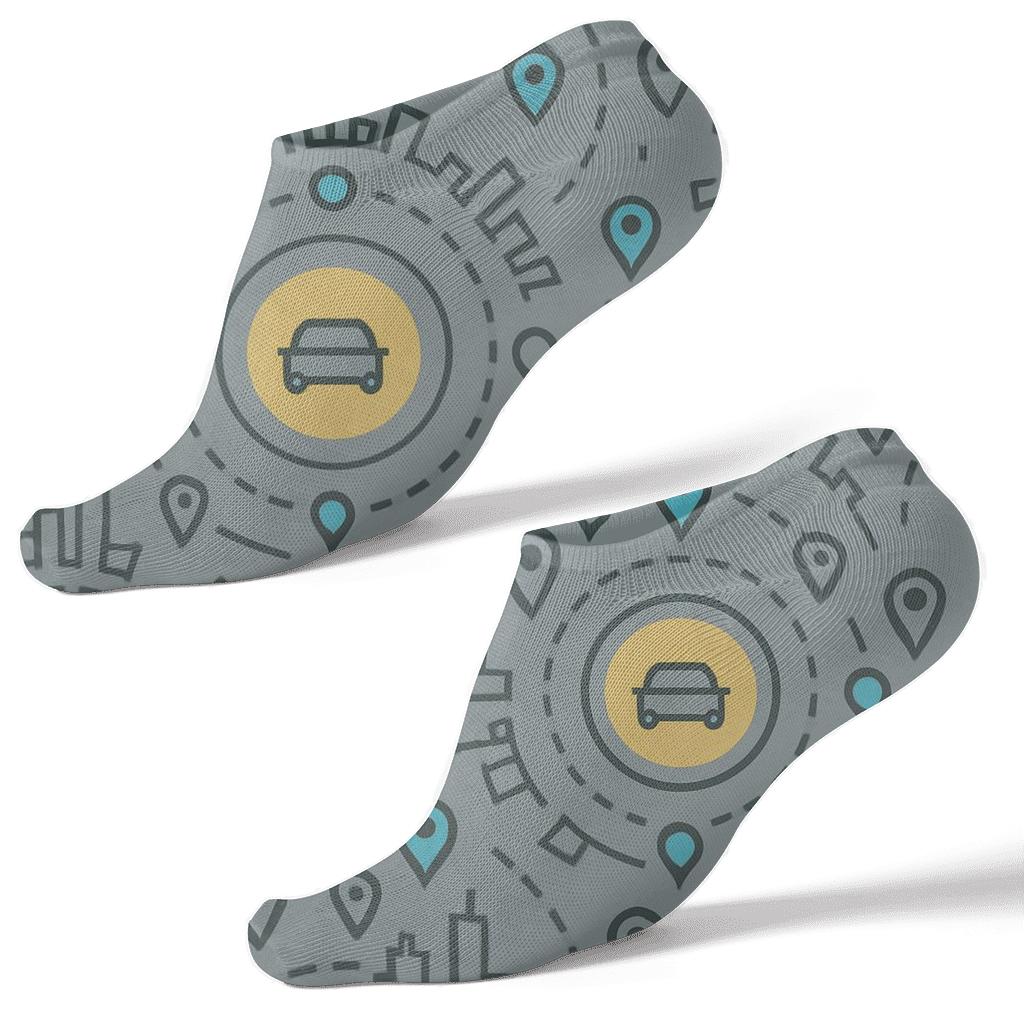 Skyline Loop With Rideshare Driver Motif personalized ankle socks
