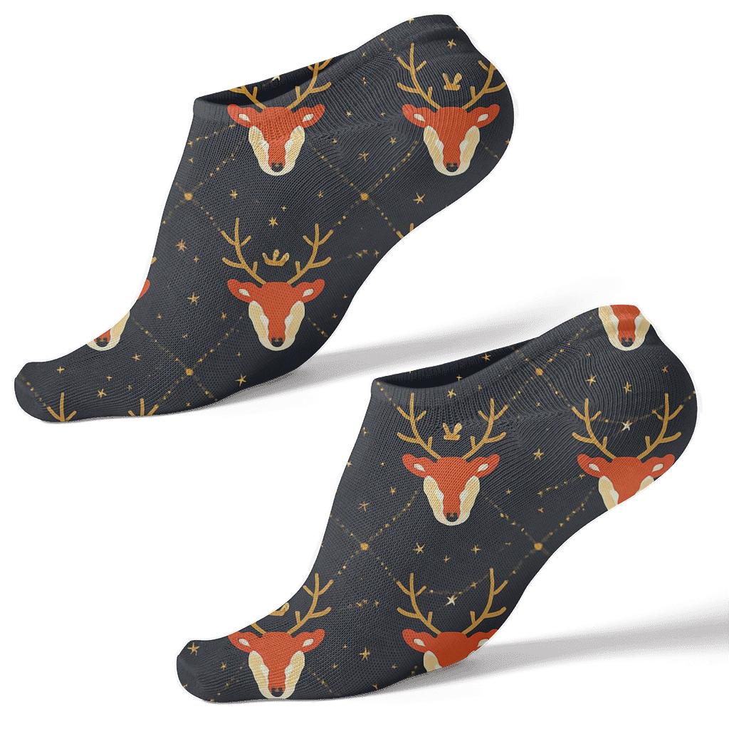Christmas Constellation Reindeer Grid unique graphic ankle socks