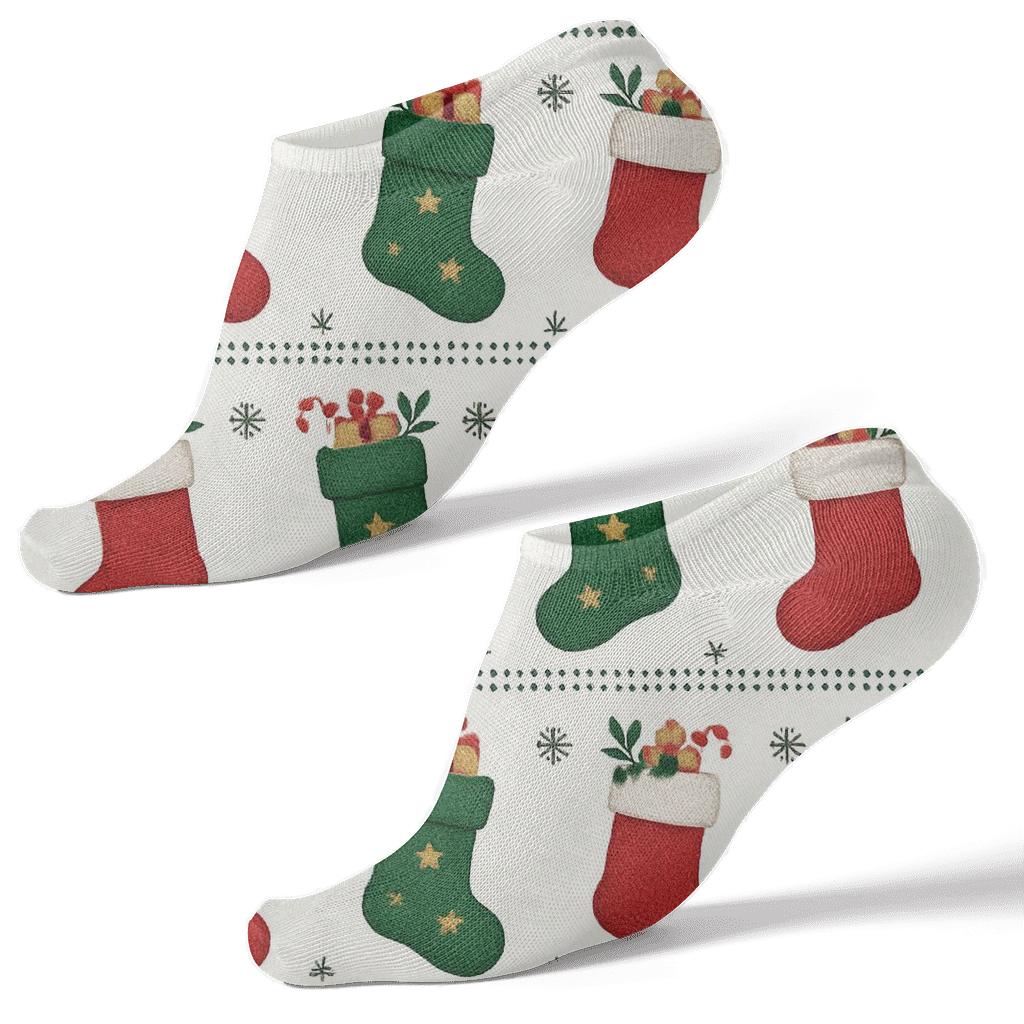 Starlit Stockings Holiday Band Pattern stylish athletic ankle socks