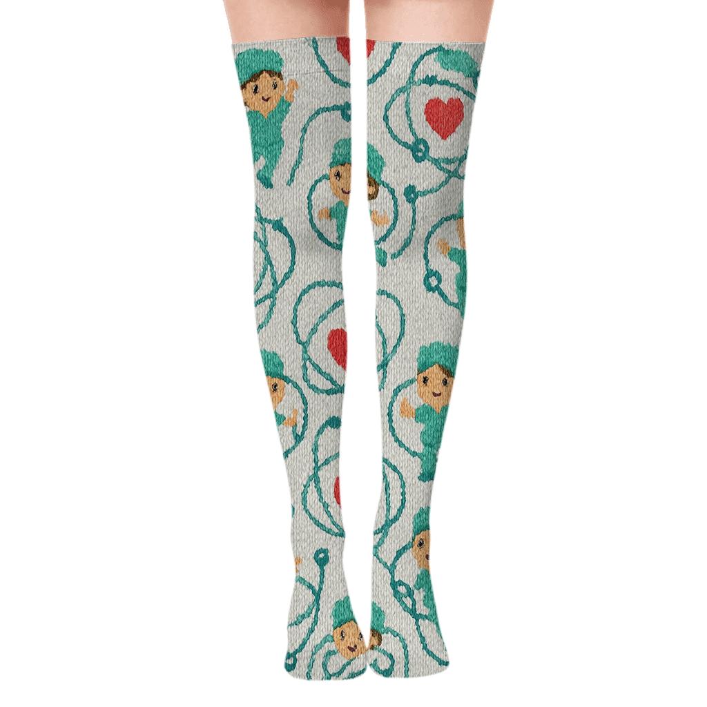 Nurse Stellar Shift Pattern custom over-the-knee socks