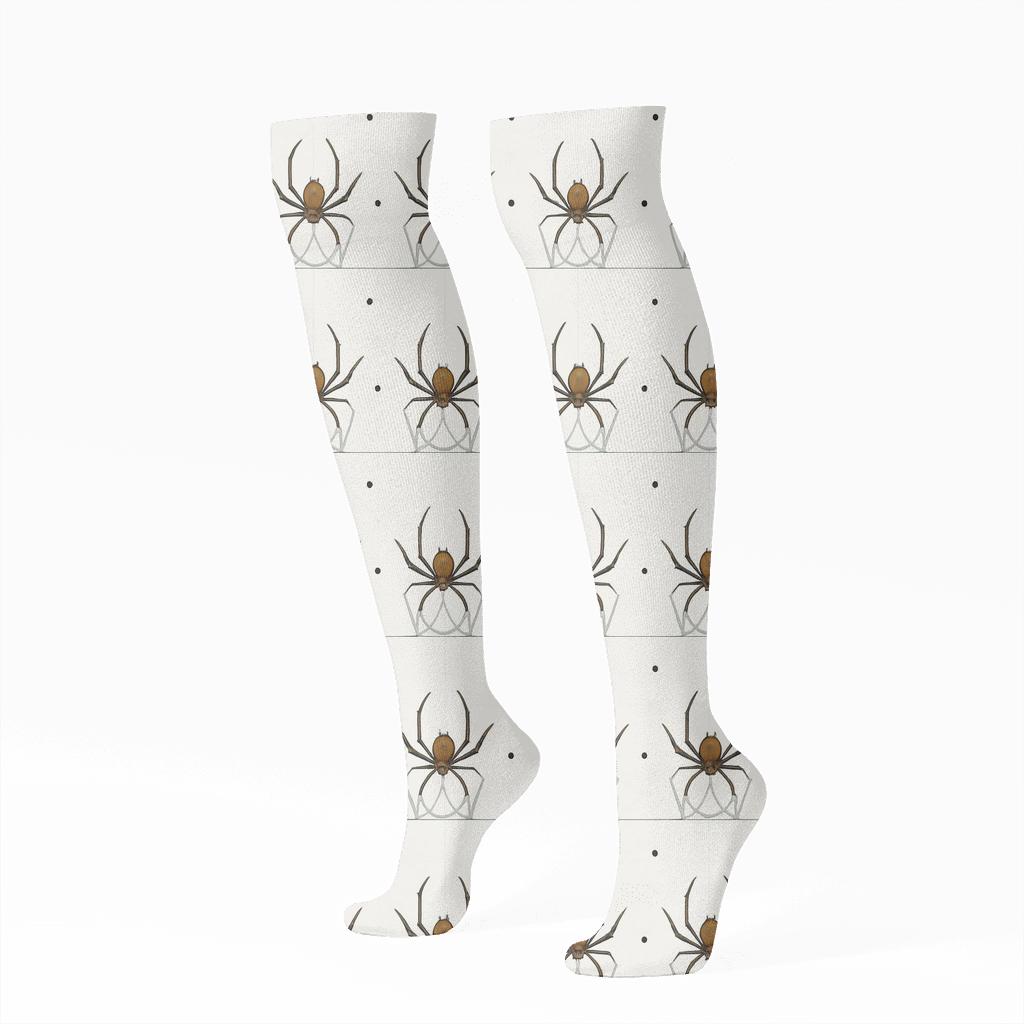 Spider Crown Constellation Band Pattern trendy patterned knee-high socks