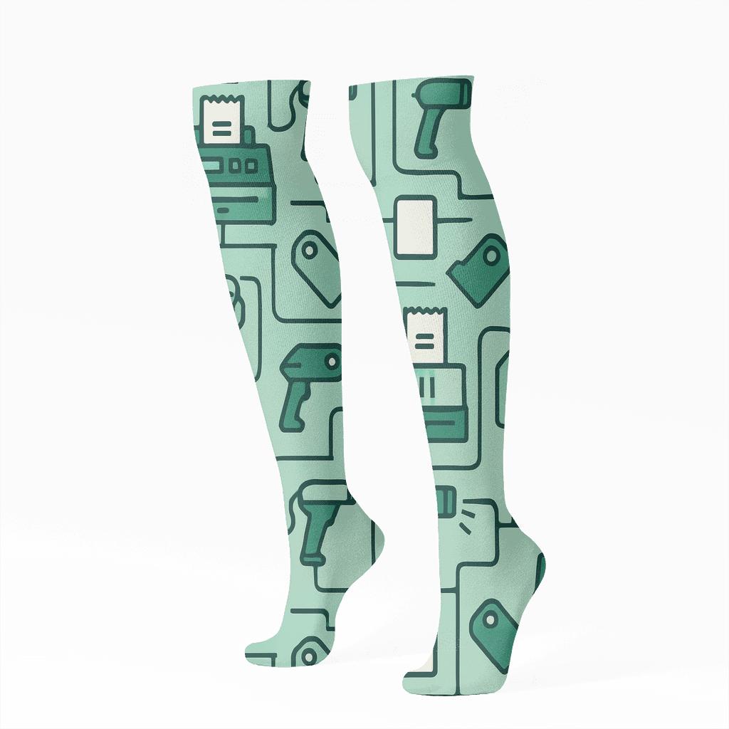 Galactic Till Pattern Cashier soft everyday knee-high socks