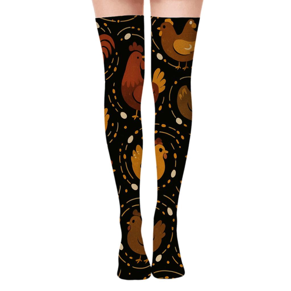 Stargazer Coop Pattern With Chicken Constellations soft everyday over-the-knee socks