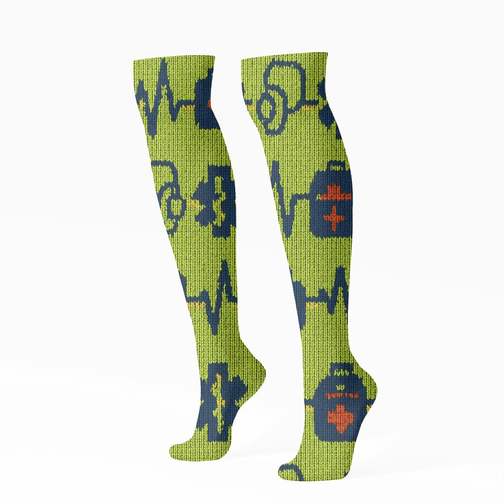Luminous ECG Weave For Paramedic Guardians premium sports knee-high socks