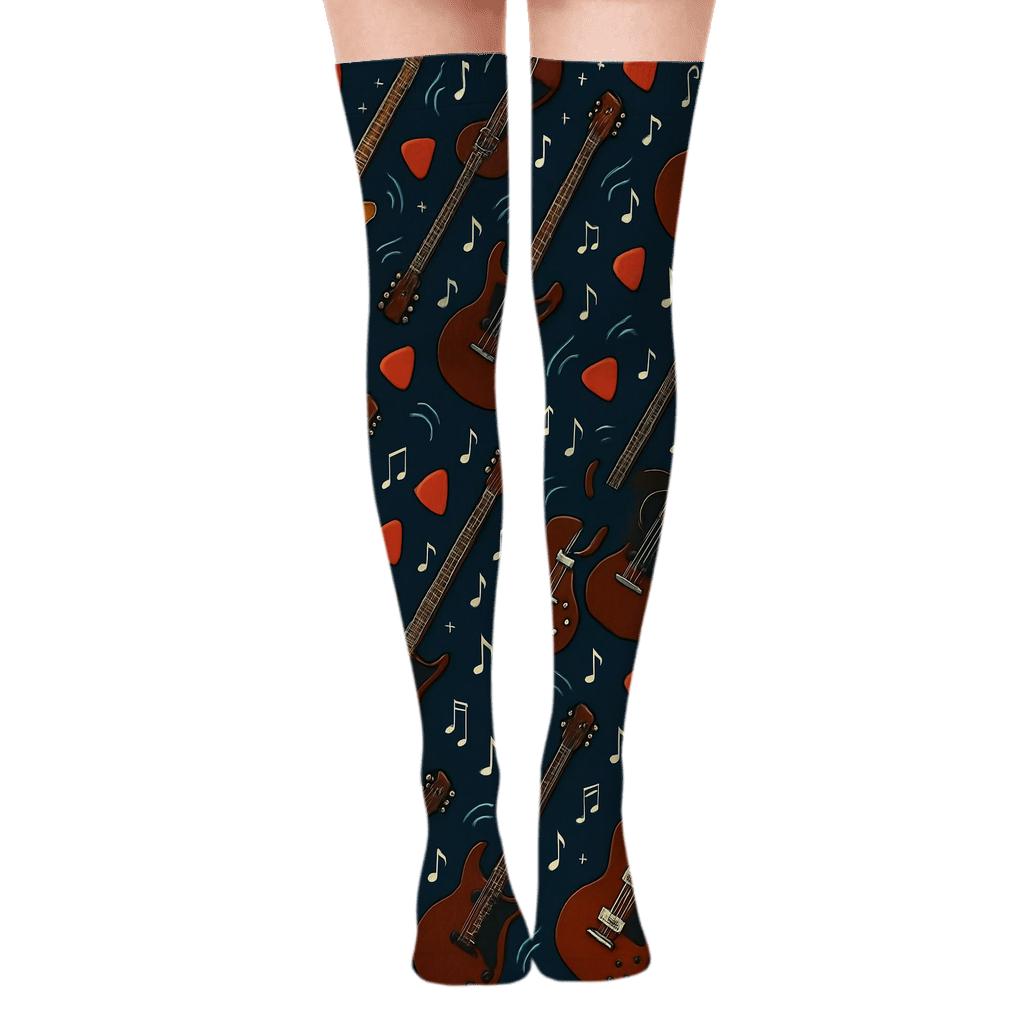 Guitar Constellation Pick Lattice personalized over-the-knee socks
