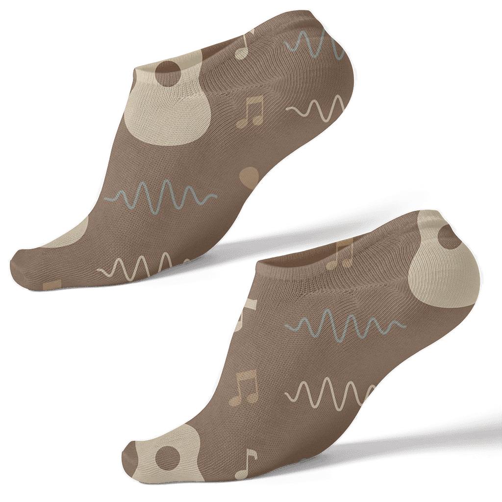 Nebula Notes Pattern Guitar Edition designer print ankle socks