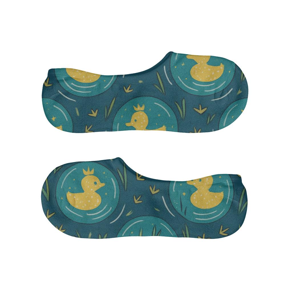 Duck Constellation Pond Party Pattern No Show Socks