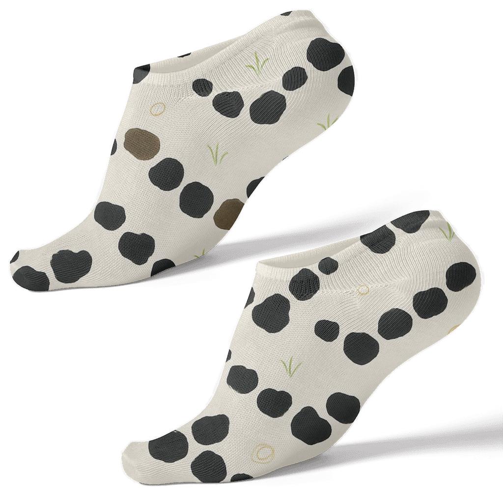 Cow Spot Constellation Pasture Pattern personalized ankle socks