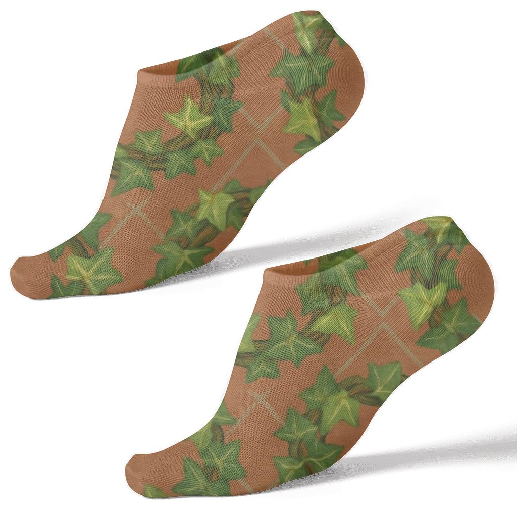 Terracotta Ivy Trellis Medallions soft everyday ankle socks