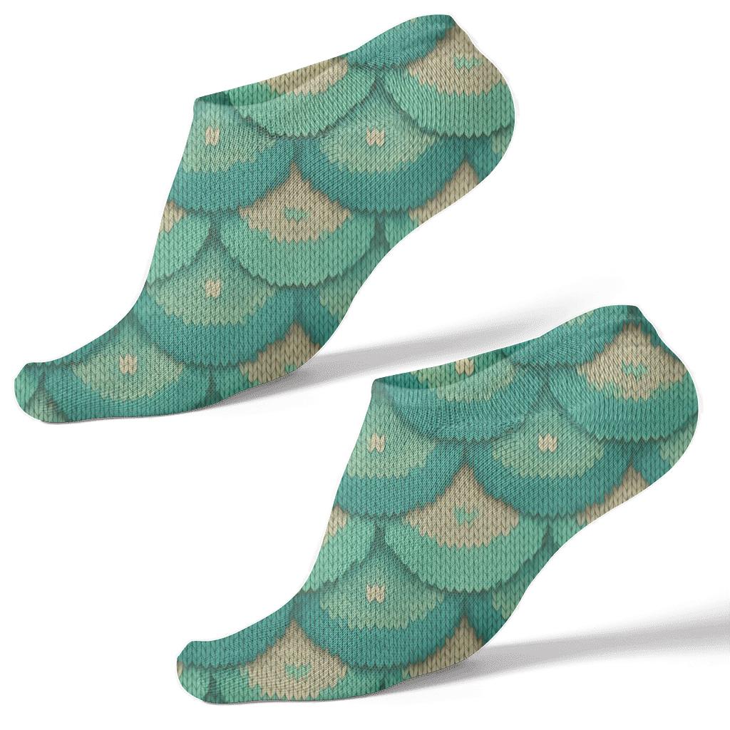 Tidal Weave Scale Fish Pattern Ending personalized ankle socks
