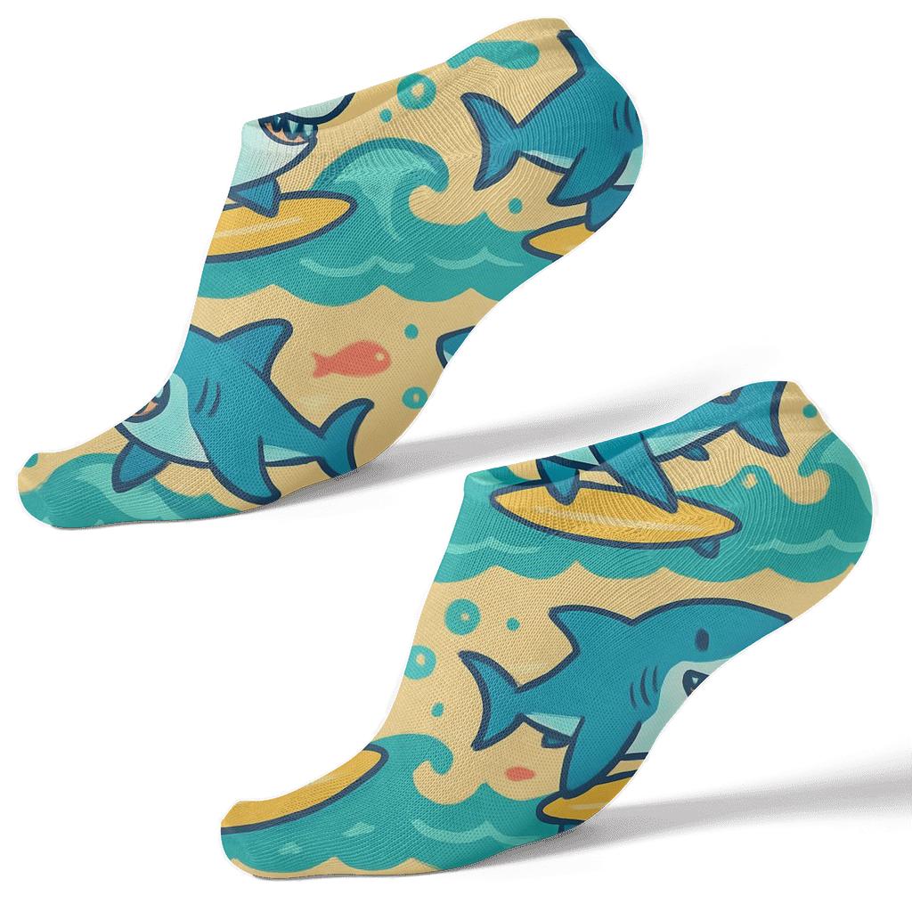 Tidal Playground Shark Pattern Bands comfortable cotton ankle socks