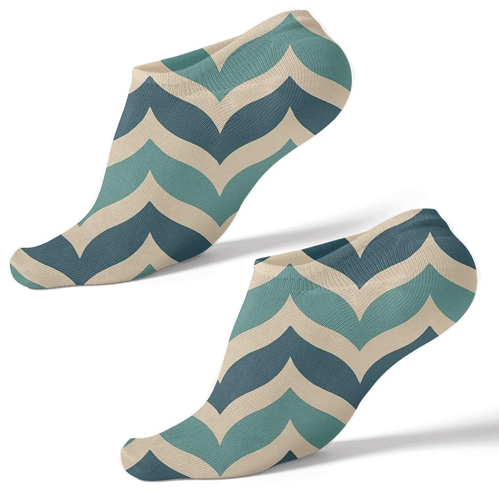 Tide Line Chevron Waves comfortable cotton ankle socks