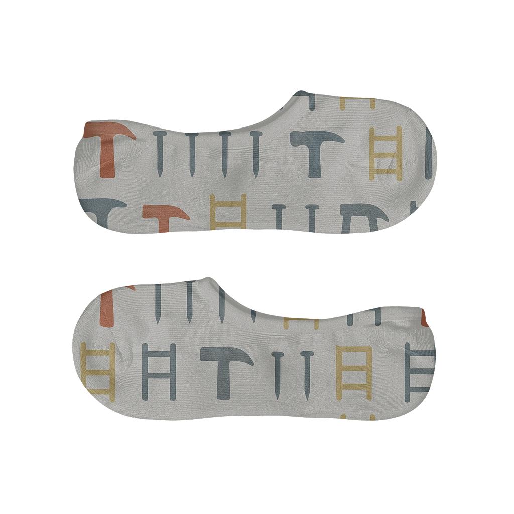 Terracotta Tool Bands With Roofer Icons personalized no-show socks