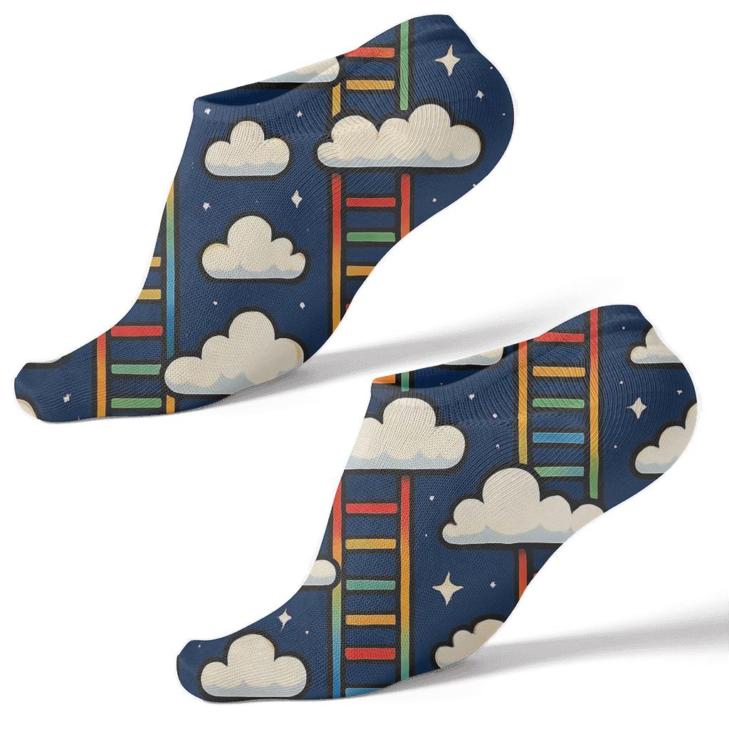 Prismatic Cloud Ladder Pattern trendy patterned ankle socks