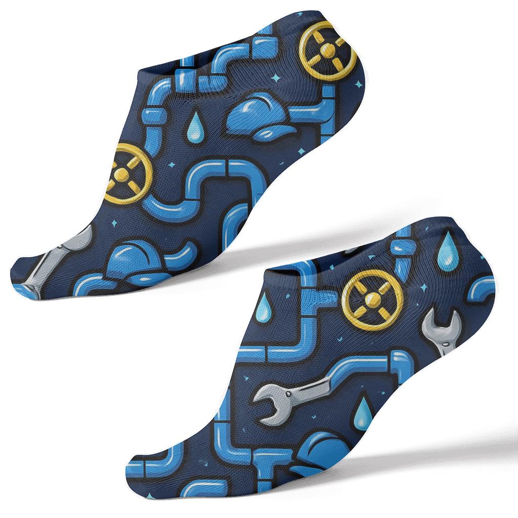 Midnight Pipe Constellation Plumber Pattern trendy patterned ankle socks