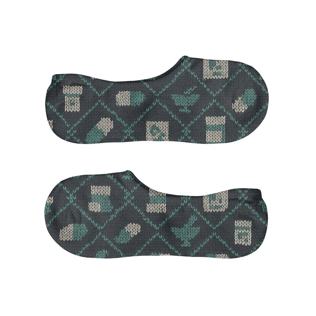 Pharmacist Knitted Capsule Lattice designer print no-show socks