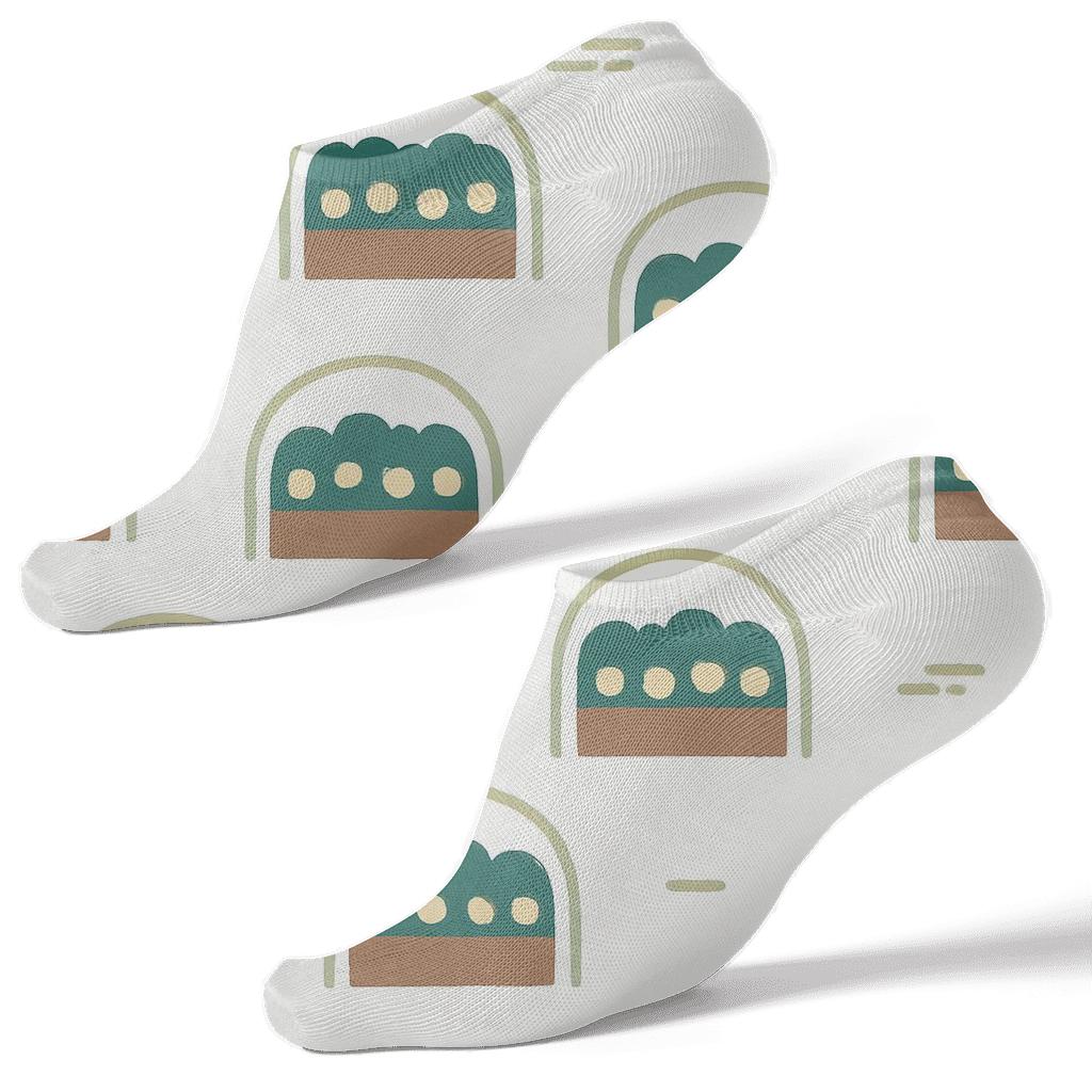 Celestial Flower Bed Arches Landscaper designer print ankle socks