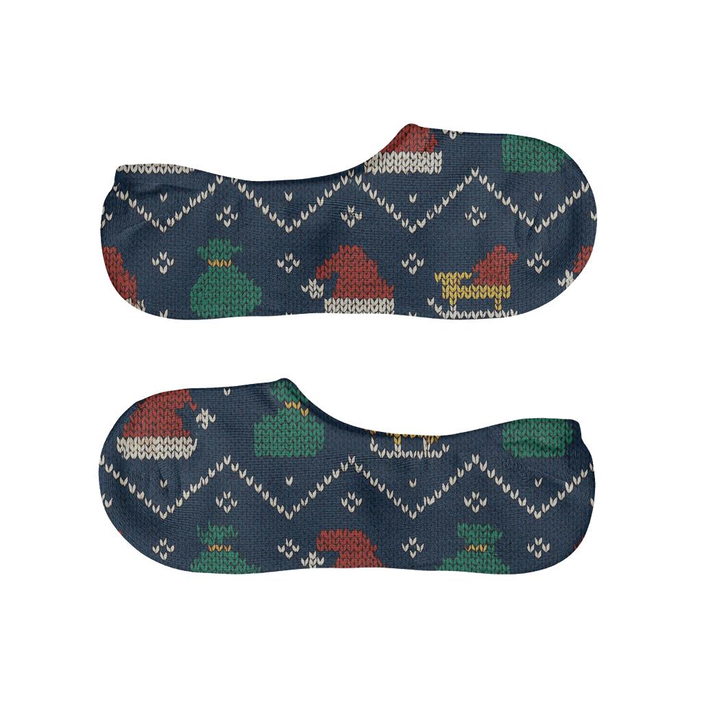 Santa Claus Nordic Knit Night Sky Pattern unique hidden socks